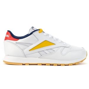 Reebok Women’s Classic Leather Mark White/Radiant Red/Collegiate Navy Sneakers